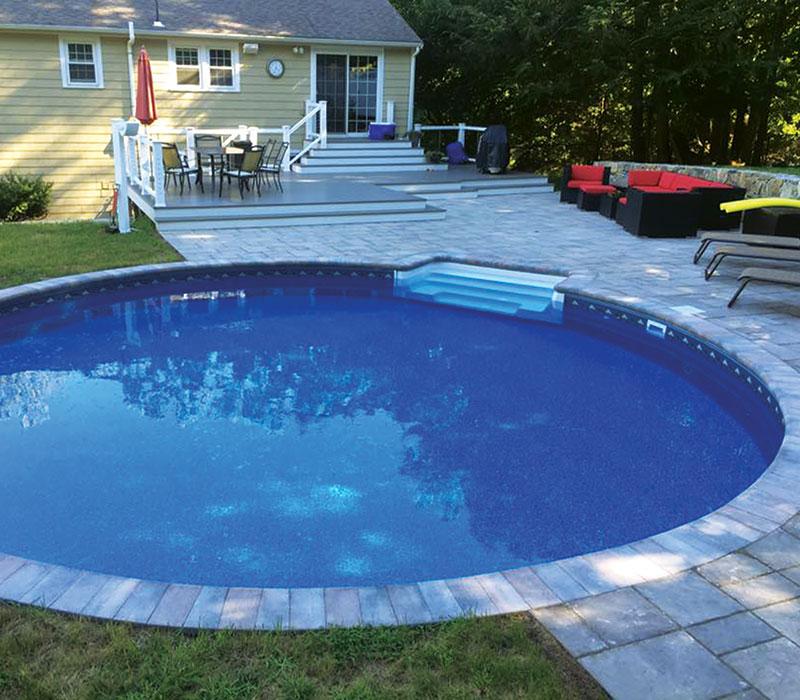 round in-ground radiant pool