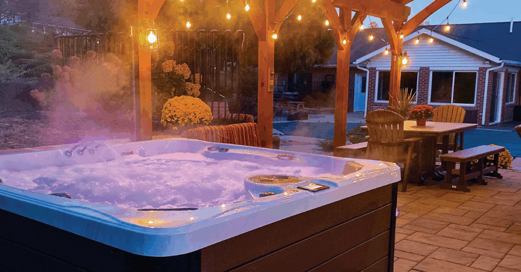Hot tub on a cool fall evening